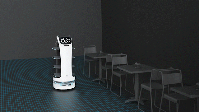 Sensor Scan Der Serviceroboter scannt die Umgebung genau ab