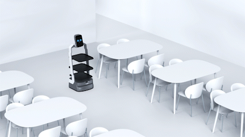 Mit der Kamera am Kopf kann der Roboter den Raum genau abscannen